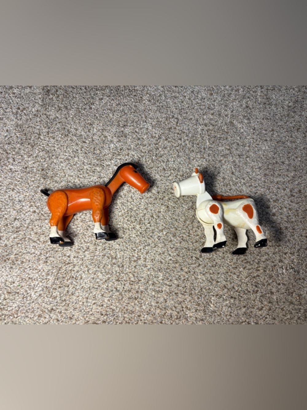 Vintage Little People 1970 Fisher Price Play Animal Figures Plastic Cow Horse